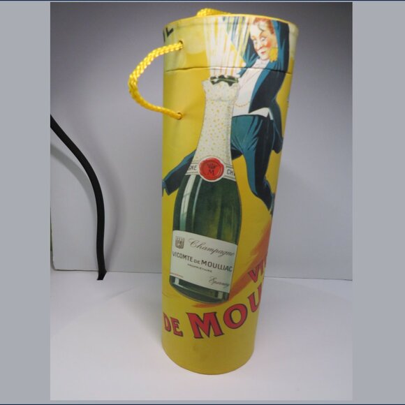 Vicomte de Moulliac Champagne or wine bottle carrier Craft storage French Art - Picture 3 of 9